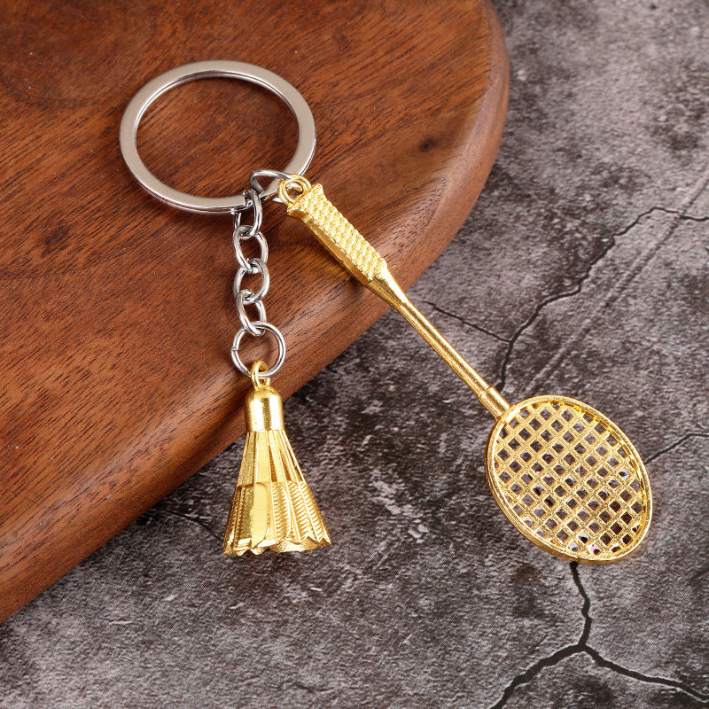 Wholesale Sports Series Golf Tennis Table Tennis Badminton Racket Metal Keychains